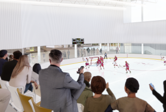 rendering showing exterior view of recreation centre